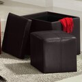 ETHAN HOME Swayne Brown Storage Ottoman with Mini Foot Stool