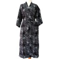 Men's Cotton 'Black Cosmos' Batik Robe (Indonesia)