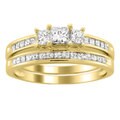 14k Gold 1 1/2ct TDW Three Stone Diamond Bridal Ring Set (H-I, I1-I2)