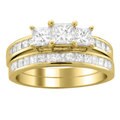 14k Gold 2ct TDW Princess Diamond Bridal Ring Set