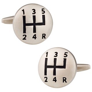Cuff Daddy Silvertone Gear Shift Cuff Links