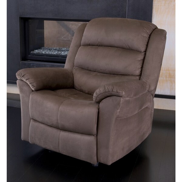 ABBYSON LIVING Sydney Brown Microsuede Rocker Recliner Overstock