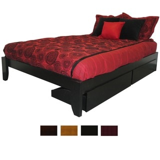 Solid Wood Platform Storage Beds on Twin Size Solid Wood Storage Drawer Platform Bed   Overstock Com