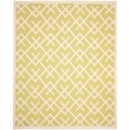 Handmade Light Green/ Chocolate Dhurrie Wool Rug (8' x 10')