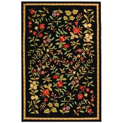 Safavieh Hand-hooked Trellis Black/ Beige Polypropylene Rug (6' x 9')-Image