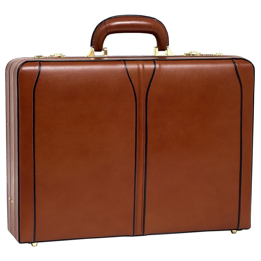Mcklein Usa Turner Leather Attache (LeatherDimensions 18 inches long x 13 inches wide x 4.5 inches deepWeight 5.2 poundsSlim design3 digit combination lock for added securityGold finished hardwareComfortable top carry handleProtective feet keeps case fr