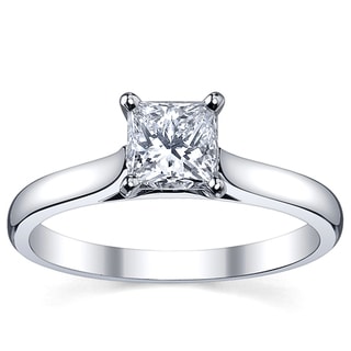 Platinum 1ct TDW Diamond Solitaire Engagement Ring (H-I, SI1-SI2)