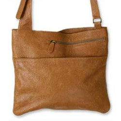 Leather 'Sands of Ica' Large Shoulder Bag (Peru)