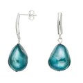 Pearlyta Sterling Silver Blue Baroque Pearl Earrings (13-14 mm)