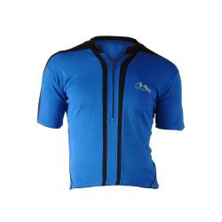 Cycle Force Men's M-Wave Blue Bicycle Jersey (Medium)-Image