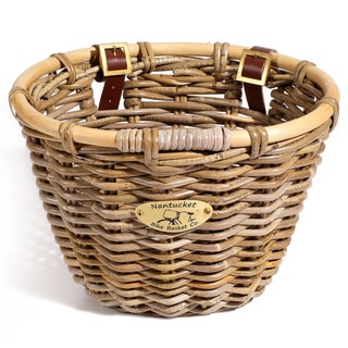 Nantucket Bicycle Basket Co. Classic Rattan Bicycle Basket-Image