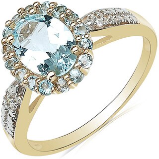 Malaika 10k Yellow Gold Gemstone and Diamond Accent Ring