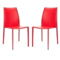 Stackable Jazzy Vinyl Red Side Chairs (Set of 2)