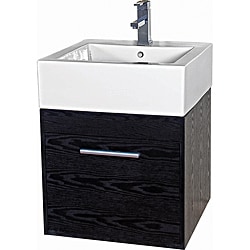 (^.^)/  Glamour 20 Inch Wood Black/ White Vanity