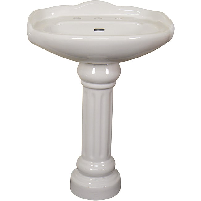 Somette Ceramic 22 Inch White Pedestal Sink Overstock Shopping Great Deals On Somette 