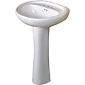 Fine Fixtures Ceramic 19.25-inch White Pedestal Sink