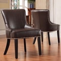 ETHAN HOME Westmont Brown Faux Alligator Print Chair (Set of 2)