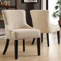 ETHAN HOME Westmont Beige Linen Chairs (Set of 2)