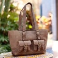 Handcrafted Leather 'Honey Sierra' Large Handbag (Mexico)