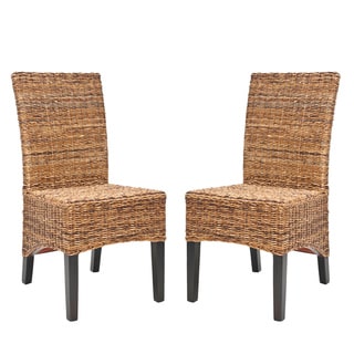( ._.) Safavieh St. Croix Wicker Natural Tan Side Chairs (Set of 2)