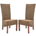 Safavieh St. Criox Honey Wicker High Back Side Chairs (Set of 2)