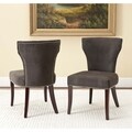 Matty Chocolate Brown Nailhead Side Chairs (Set of 2)