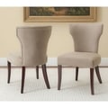 Matty Dark Wheat Tan Nailhead Side Chairs (Set of 2)