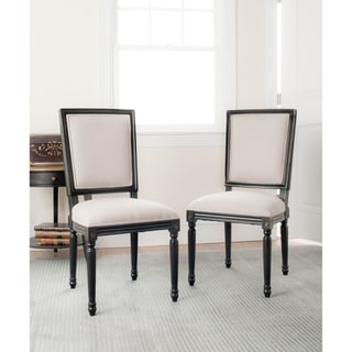Hot Deal Safavieh Provincial Carved Mahogany Light Grey/ Black Side Chairs (Set of 2)
