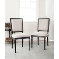 Provincial Carved Mahogany Light Grey/ Black Side Chairs (Set of 2)