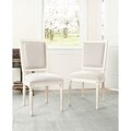 Provincial Carved Mahogany Light Grey/ White Side Chairs (Set of 2)