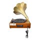 Pyle PNGTT1R Mahogany Horn PC-Recordable Phonograph/Turntable