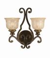 Bronze Umber Amber Glass Shade 2-light Wall Sconce