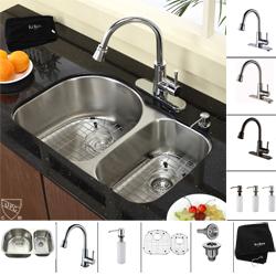 Kraus Stainless Steel Undermount Kitchen Sink/ Faucet/ Soap Dispenser