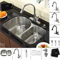 Kraus Stainless Steel Undermount Kitchen Sink/ Faucet/ Soap Dispenser