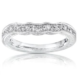 White gold curved wedding rings