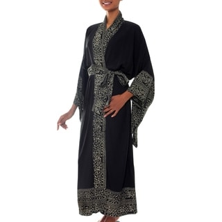 Rayon 'Midnight Rose' Batik Robe (Indonesia)