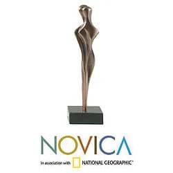 Low Price Handcrafted Bronze 'Embrace' Sculpture (Brazil)