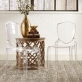 ETHAN HOME Canali Crystal Clear Molded Polycarbonate Side Chair (Set of 2)