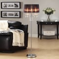 TRIBECCA HOME Noble 3-light Chrome Crystal Silk Shade Floor Lamp