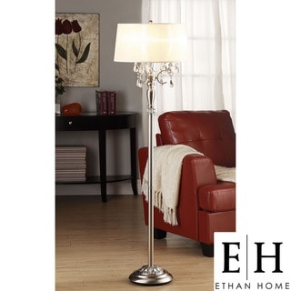 ETHAN HOME Silver Mist 1-light Crystal Chrome Floor Lamp
