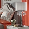 TRIBECCA HOME Silver Mist 3-light Crystal Chrome Table Lamp