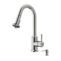 VIGO Stainless Steel Pull-Out Spray Kitchen Faucet with Deck Plate