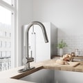 VIGO Stainless Steel Pull-Out Kitchen Faucet with Deck Plate