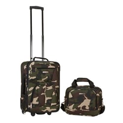 Rockland Deluxe Camouflage 2-piece Lightweight Expandable Carry-on Luggage Set-Image