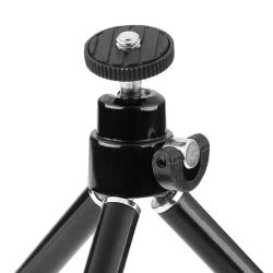 Black Mini Retractable Tripod with Ball Head and Foldable Legs