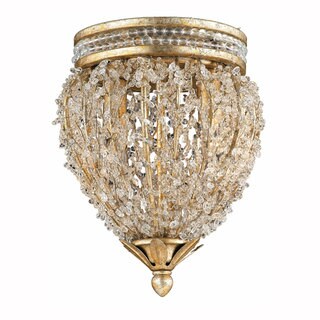 Garland 2-light Gold and Silver Leaf Flush-mount Light