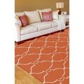 Hand Woven Prep Orange Wool Rug (5' x 8')
