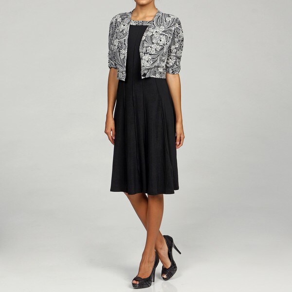 Perceptions Women's Cream/ Black Twopiece Dress Overstock Shopping Top Rated Perceptions