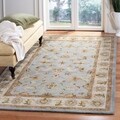 Handmade Heritage Kashmar Light Blue/ Beige Wool Rug (5' x 8')