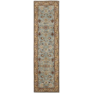 Handmade Heritage Mahal Blue/ Gold Wool Runner (2'3 x 20')